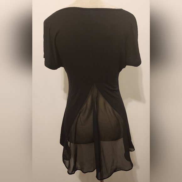 French Blue butterfly dressy short sleeved tee - Picture 3 of 8